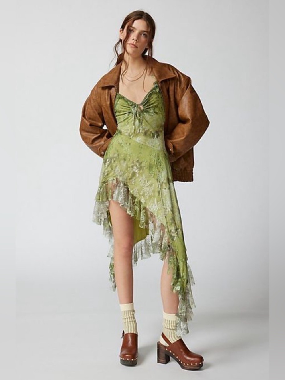 Urban Outfitters Hyacinth Lace Spliced Midi Dress Fairycore Whimsigoth Medium - Picture 2 of 13